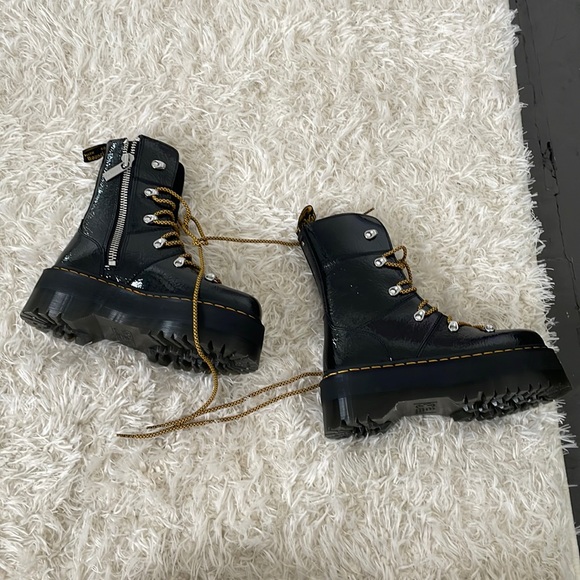 Dr. Martens Black and Gold Platform Boots - Picture 2 of 6